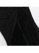 Elegant Dark Style Black Velvet Lace Splicing Romantic Three-Dimensional Rose Gothic Style Slim Skirt