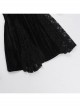 Elegant Dark Style Black Velvet Lace Splicing Romantic Three-Dimensional Rose Gothic Style Slim Skirt