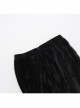Elegant Dark Style Black Velvet Lace Splicing Romantic Three-Dimensional Rose Gothic Style Slim Skirt