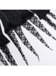 Elegant Retro Black V Neck Lace Patchwork Petal Hem Design Gothic Style Slim Fit Flared Sleeves Top