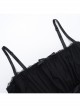 Sexy Dark Style Black Lace Splicing Bowknot Metal Cross Decoration Gothic Style Suspender Dress