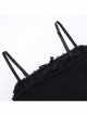 Sexy Dark Style Black Lace Splicing Bowknot Metal Cross Decoration Gothic Style Suspender Dress