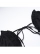 Dark Retro Style Black Ruffled Edge Embellished Gothic Style Bubble Long Sleeves Shawl