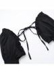 Dark Retro Style Black Ruffled Edge Embellished Gothic Style Bubble Long Sleeves Shawl