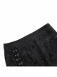 Sexy Elegant Black Hollow Lace Splicing Exquisite Dark Pattern Gothic Style Slim Skirt