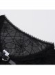 Sexy Slightly Transparent Black High Collar Spider Web Mesh Gothic Style Flared Long Sleeves Shawl