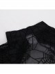 Sexy Slightly Transparent Black High Collar Spider Web Mesh Gothic Style Flared Long Sleeves Shawl