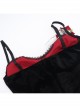 Sexy Elegant Black Spider Web Mesh Splicing Skull Rose Decoration Gothic Style Slim Suspender Dress