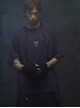 Dust Purple Cotton Old Texture Cyberpunk Street Loose Washed Double Shoulder Armor Short Sleeves T-shirt