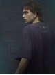 Dust Purple Cotton Old Texture Cyberpunk Street Loose Washed Double Shoulder Armor Short Sleeves T-shirt