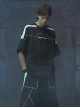 Deep Space Black Front Abdomen Zipper Pocket Street Loose Sports Style Jersey Cyberpunk Short Sleeves T-shirt