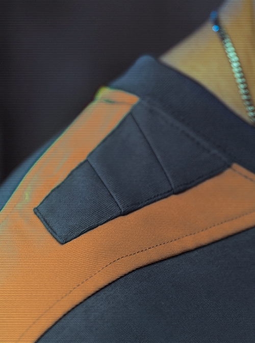 Street Sports Style Front Abdomen Zipper Pocket Shoulder Color Matching Loose Jersey Cyberpunk Short Sleeves T-shirt