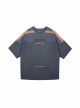 Street Sports Style Front Abdomen Zipper Pocket Shoulder Color Matching Loose Jersey Cyberpunk Short Sleeves T-shirt