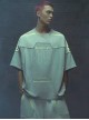 Street Sports Style Front Abdomen Zipper Pocket Shoulder Color Matching Loose Jersey Cyberpunk Short Sleeves T-shirt
