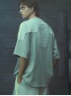 Street Sports Style Front Abdomen Zipper Pocket Shoulder Color Matching Loose Jersey Cyberpunk Short Sleeves T-shirt