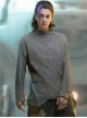 Autumn Space Collar Back Reflective Logo Three-Dimensional Tailoring Slim Fit Dyed Washed Cyberpunk Long Sleeves T-shirt