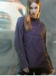 Autumn Space Collar Back Reflective Logo Three-Dimensional Tailoring Slim Fit Dyed Washed Cyberpunk Long Sleeves T-shirt