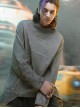 Autumn Space Collar Back Reflective Logo Three-Dimensional Tailoring Slim Fit Dyed Washed Cyberpunk Long Sleeves T-shirt