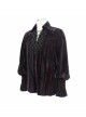 Chest Lace Lace-Up Flower Spikes Lantern Long Sleeve Pleated Velvet Black Red Gothic Shirt