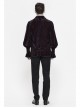 Chest Lace Lace-Up Flower Spikes Lantern Long Sleeve Pleated Velvet Black Red Gothic Shirt