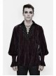 Chest Lace Lace-Up Flower Spikes Lantern Long Sleeve Pleated Velvet Black Red Gothic Shirt