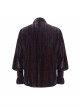 Chest Lace Lace-Up Flower Spikes Lantern Long Sleeve Pleated Velvet Black Red Gothic Shirt