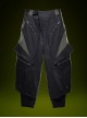 Shadow Black Stitching Design Loose Extended Trouser Legs Multi-Pockets Cyberpunk Workwear Functional Trousers