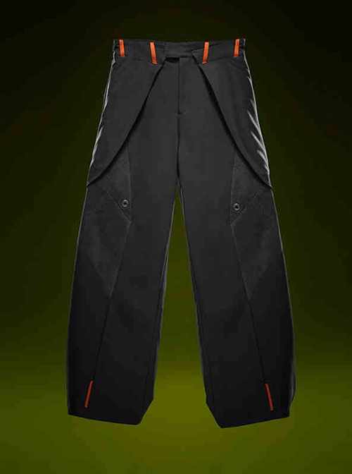 New Chinese Style High Street Loose Three-Dimensional Cut Casual Commuting Cyberpunk Mid-High Waist Trousers