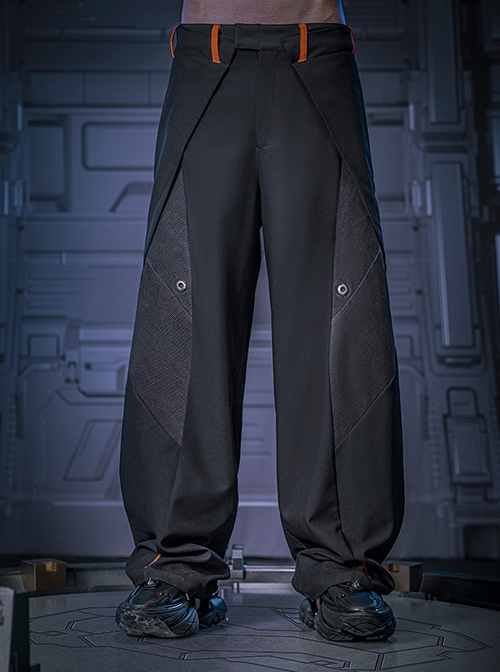 New Chinese Style High Street Loose Three-Dimensional Cut Casual Commuting Cyberpunk Mid-High Waist Trousers