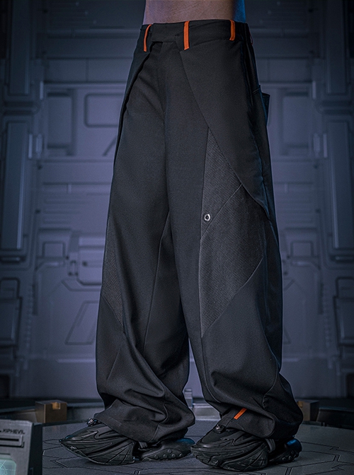 New Chinese Style High Street Loose Three-Dimensional Cut Casual Commuting Cyberpunk Mid-High Waist Trousers