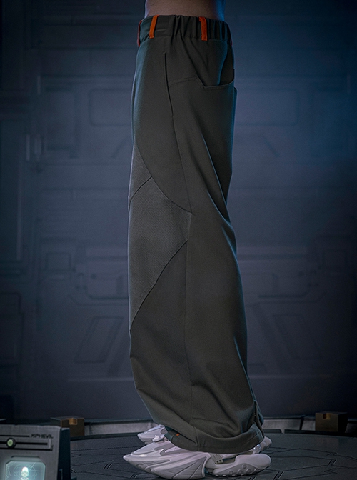 New Chinese Style High Street Loose Three-Dimensional Cut Casual Commuting Cyberpunk Mid-High Waist Trousers
