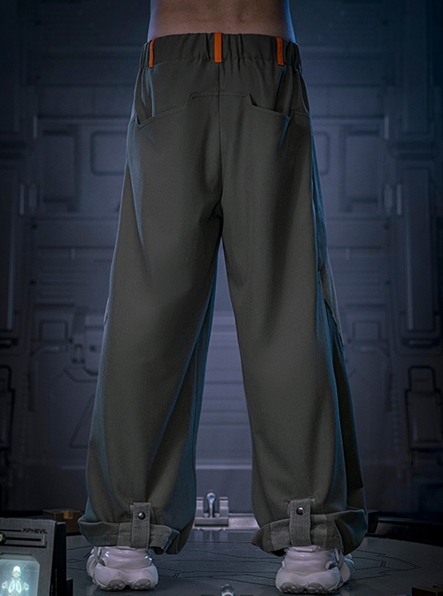New Chinese Style High Street Loose Three-Dimensional Cut Casual Commuting Cyberpunk Mid-High Waist Trousers