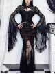 Sexy Retro Black Dark Witch Style Exquisite Lace Gothic Style Long Trumpet Sleeves Shawl