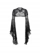 Sexy Retro Black Dark Witch Style Exquisite Lace Gothic Style Long Trumpet Sleeves Shawl