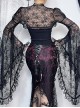 Sexy Retro Black Dark Witch Style Exquisite Lace Gothic Style Long Trumpet Sleeves Shawl