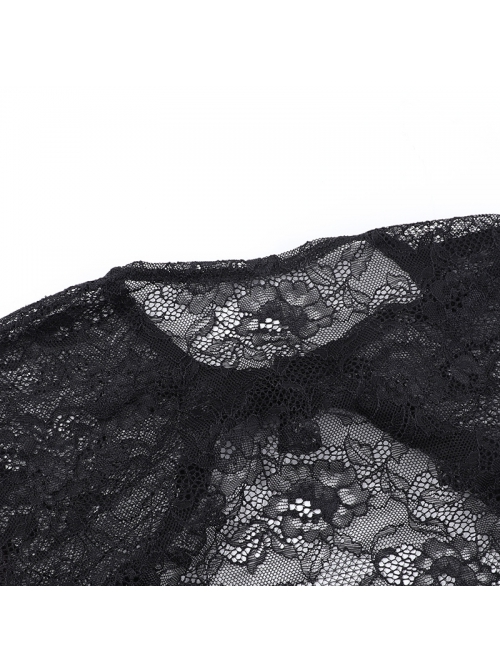 Sexy Retro Black Dark Witch Style Exquisite Lace Gothic Style Long Trumpet Sleeves Shawl