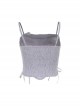 Sexy Elegant Silver Lace Splicing Exquisite Jacquard Dark Pattern Gothic Style Slim Camisole Vest