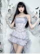 Sexy Elegant Silver Lace Splicing Exquisite Jacquard Dark Pattern Gothic Style Slim Camisole Vest