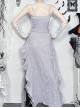 Sexy Elegant Silver Lace Splicing Exquisite Jacquard Dark Pattern Gothic Style Slim Camisole Vest
