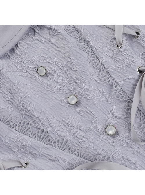 Sexy Elegant Silver Lace Splicing Exquisite Jacquard Dark Pattern Gothic Style Slim Camisole Vest