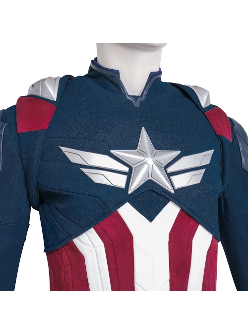 Movie Captain America Brave New World Falcon Captain America Version Battle Halloween Cosplay Costume Set Without Shoes