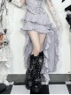 Sexy Elegant Silver Exquisite Jacquard Dark Pattern Gothic Style Irregular Hem Daily Versatile Skirt