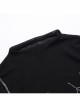 Sexy Slightly Transparent Black Knitted Exquisite Shiny Spider Web Pattern Gothic Style Long Sleeves Top