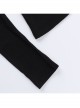Sexy Slightly Transparent Black Knitted Exquisite Shiny Spider Web Pattern Gothic Style Long Sleeves Top