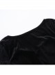 Elegant Sexy Black Velvet Slit Spider Web Lace Splicing Gothic Style Long Trumpet Sleeves Dress