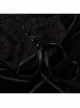 Elegant Sexy Black Velvet Slit Spider Web Lace Splicing Gothic Style Long Trumpet Sleeves Dress