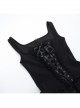 Dark Elegant Black Lace Splicing Cross Straps Gothic Style Sexy Suspender Sleeveless Dress