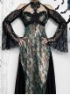 Retro Gorgeous Black Sexy Off Shoulder Lace Splicing Gothic Style Slim Long Sleeves Shawl