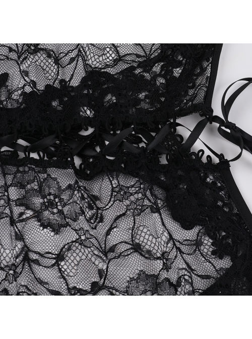 Retro Gorgeous Black Sexy Off Shoulder Lace Splicing Gothic Style Slim Long Sleeves Shawl