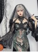 Retro Gorgeous Black Sexy Off Shoulder Lace Splicing Gothic Style Slim Long Sleeves Shawl
